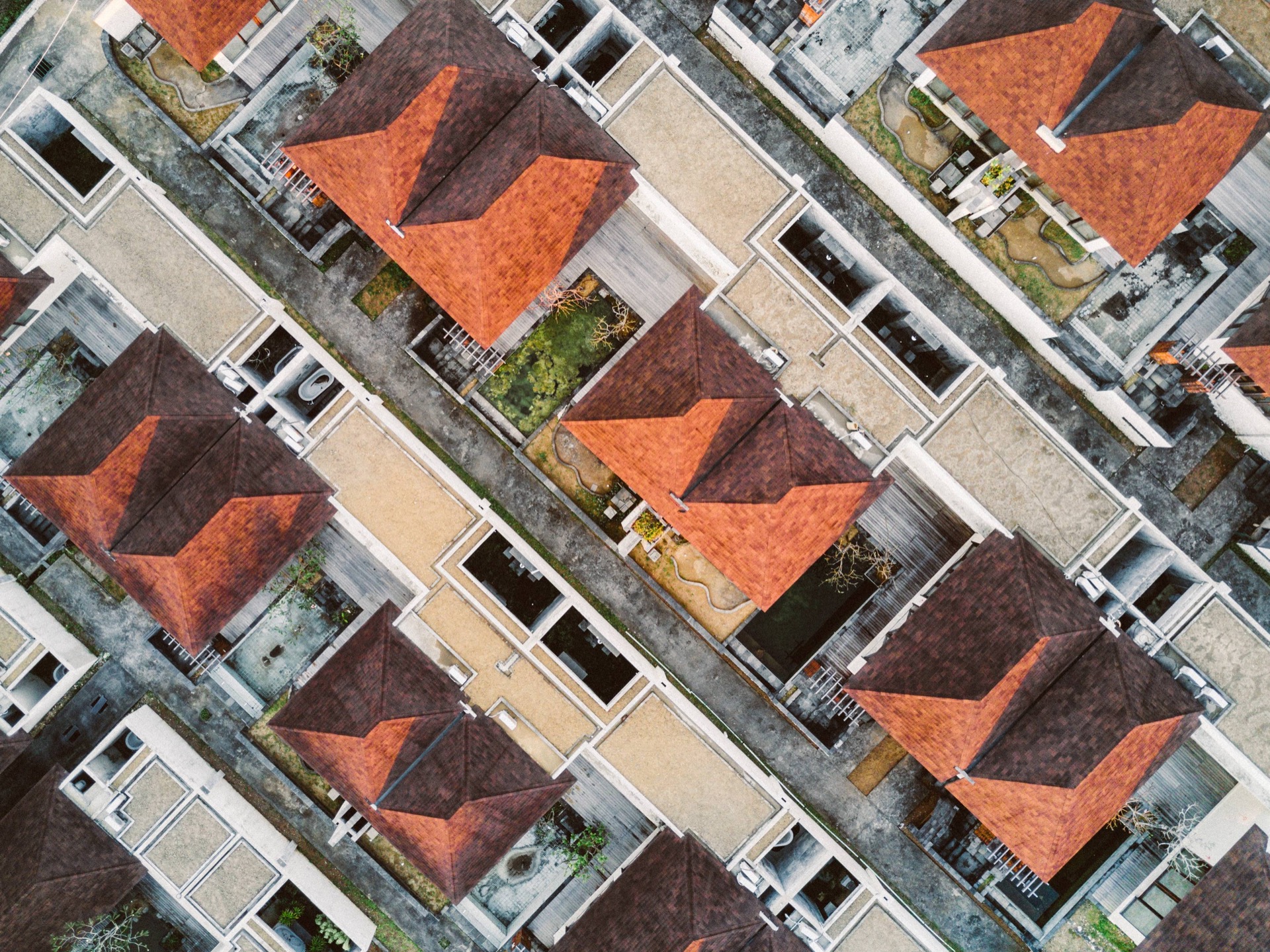 Aerial view of flatroofs