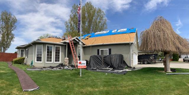 House getting new roof in Meridian